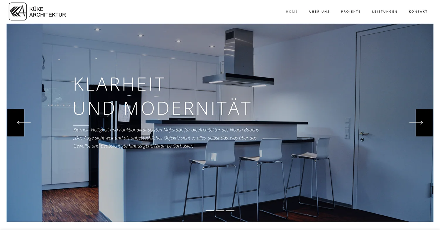 Küke Architektur - Business website design project by WebtechZentrum