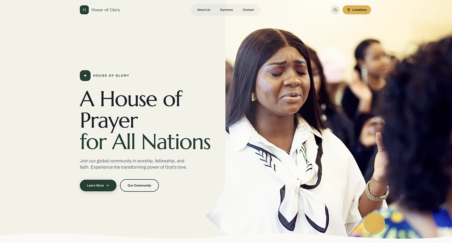 House of Glory - Church website design project by WebtechZentrum